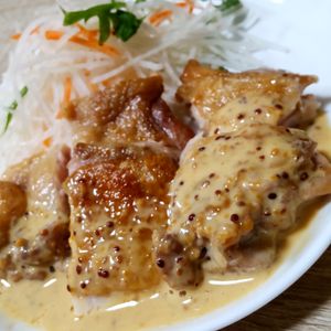 *m.kの作ってみた!投稿(【ソースはレンジで】パリパリチキンの粒マスタードマヨソース)