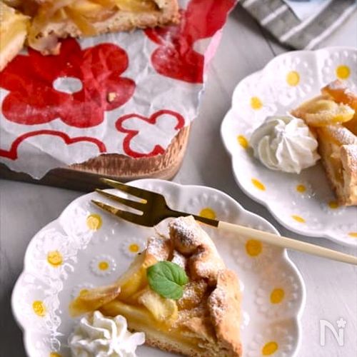【りんごの型無しタルト】ホットケーキミックスで簡単！