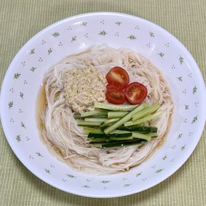 キャピタンの作ってみた!投稿(ツナカレーマヨのぶっかけそうめん)