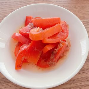 ミルクの作ってみた!投稿(これはハマる♡レンジで簡単！『パプリカのめんつゆおひたし』)