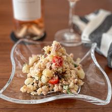 ロゼワインが合う！ツナとしその塩昆布ポテトサラダ