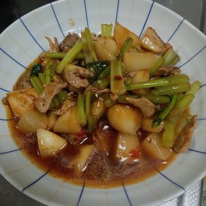 鶏皮坊主の作ってみた!投稿(蕪と豚細切れ肉の中華煮)