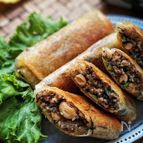 《大豆とひじきのピリ辛春巻き》大豆がホクホクたまらない
