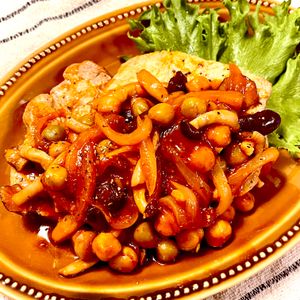 michuの作ってみた!投稿(豆たっぷり！ポークチャップ)