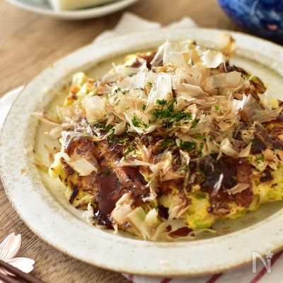 [たっぷりキャベツのもち～ず焼き]おもちをヘルシーに食べよ！