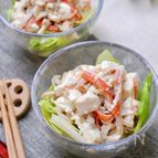 豆腐の節約サラダ♡『豆腐とかにかまとレタスのサラダ』