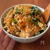 油は使わない、重ねて蒸すだけ【ヘルシー鶏そぼろ丼】の工程4