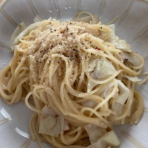 なお☆の作ってみた!投稿(ワンパン♩キャベツのクリームスープパスタ)