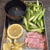 アスパラガスのレモンクリームパスタの工程1