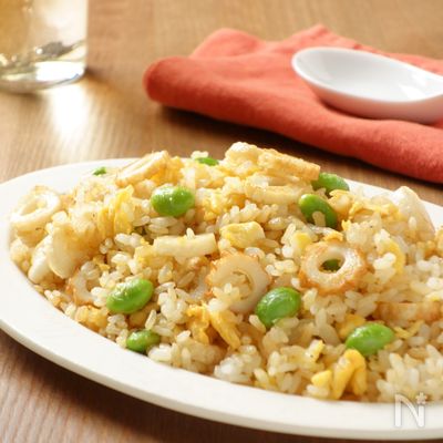 ちくわと枝豆のチャーハン