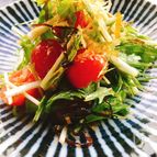 お弁当のおかず・３分レシピ✴︎ミニトマトと水菜の塩昆布和え