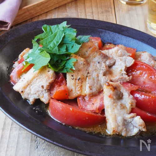 10分!夏のスタミナ飯\豚肉とトマトのにんにく塩炒め/