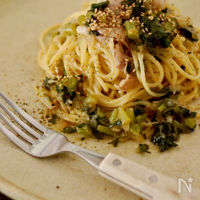 【大根が主役!!】豚バラ肉と大根づくしの和風スパゲティ