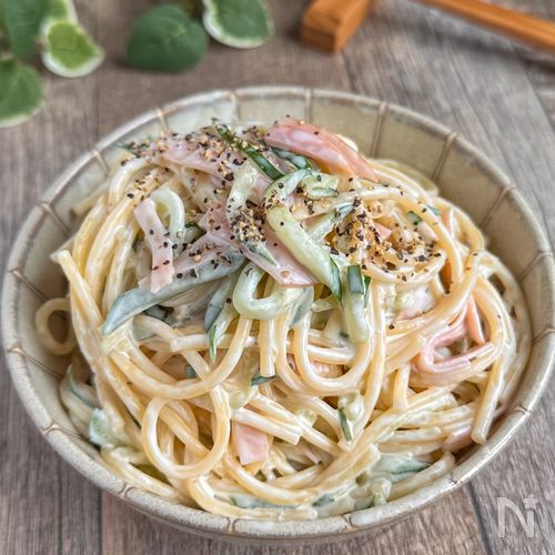 レンジで簡単♩我が家のスパサラ