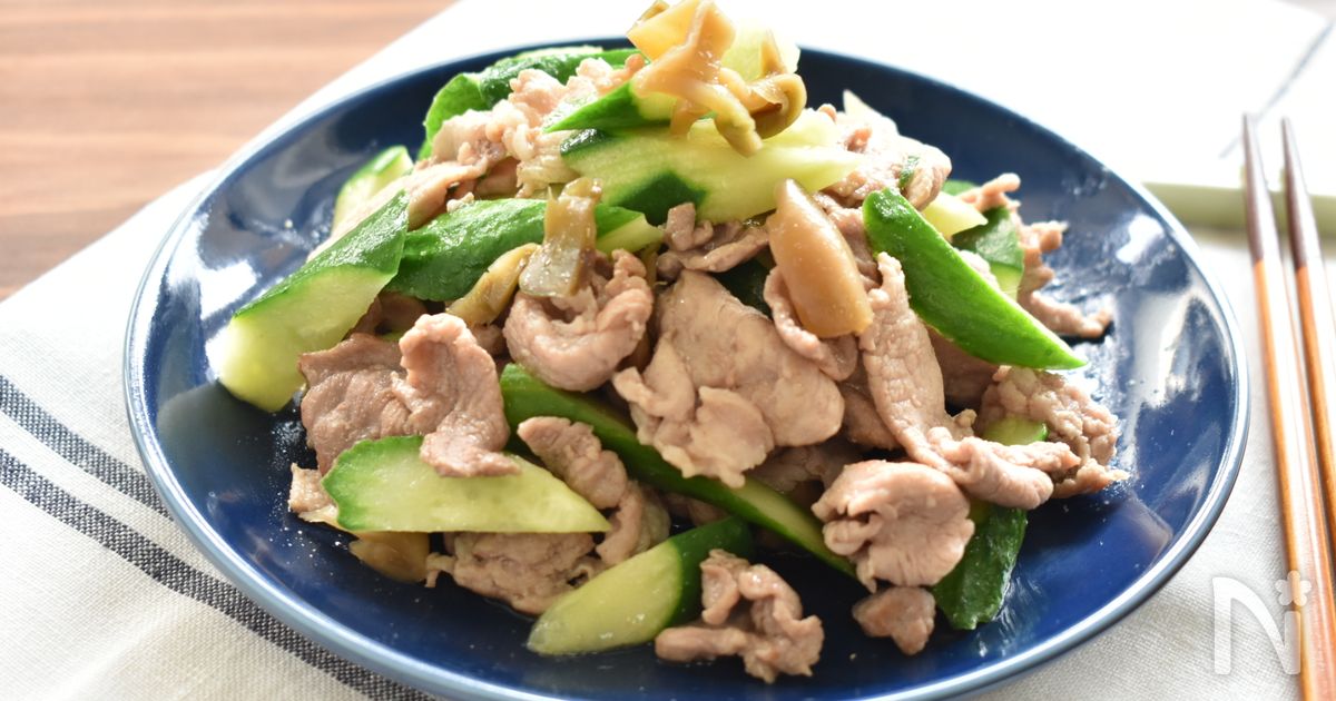 お酒のおつまみに♪キュウリと豚肉のザーサイ炒め
