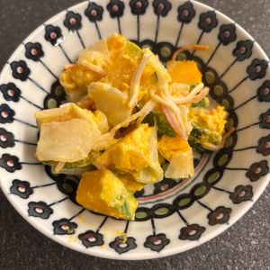 1072893の作ってみた!投稿(かぼちゃの甘みが美味しい！『かぼちゃの和風まよサラダ』)
