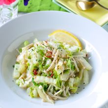 【10分でおつまみ】白菜とえのきのアンチョビにんにく炒め