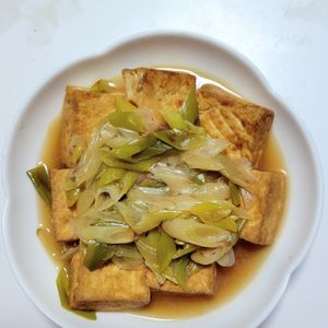 ふうかの作ってみた!投稿(厚揚げ豆腐と長ネギの煮物【作り置き】)