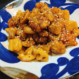 meguchiの作ってみた!投稿(【鶏肉と蓮根の甘辛黒胡椒炒め】居酒屋風おかず♩ご飯もお酒も♡)