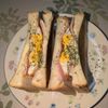 KUMIKOの作ってみた!投稿(フライパンで簡単カフェ風【とろけるハムチーズのホットサンド】)