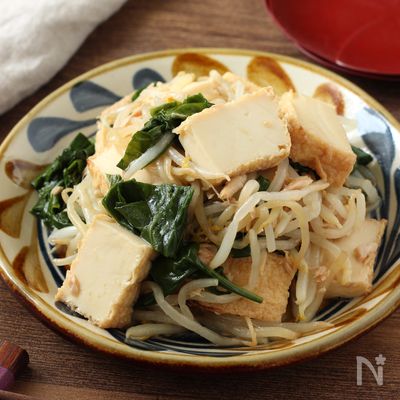 抱えて食べたい！【厚揚げともやしの和風ツナサラダ】