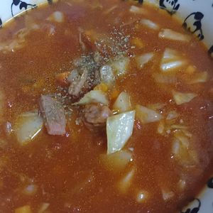 1バーバミーの作ってみた!投稿(トマト缶で作る♪簡単ミネストローネ)