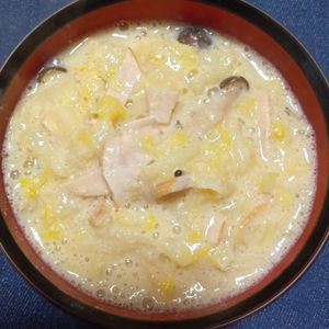 RON♪RONの作ってみた!投稿(まろやかコク旨♡豚肉と白菜の豆乳味噌うどん)