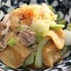 キャベツ、豚肉、油揚げの炒め煮