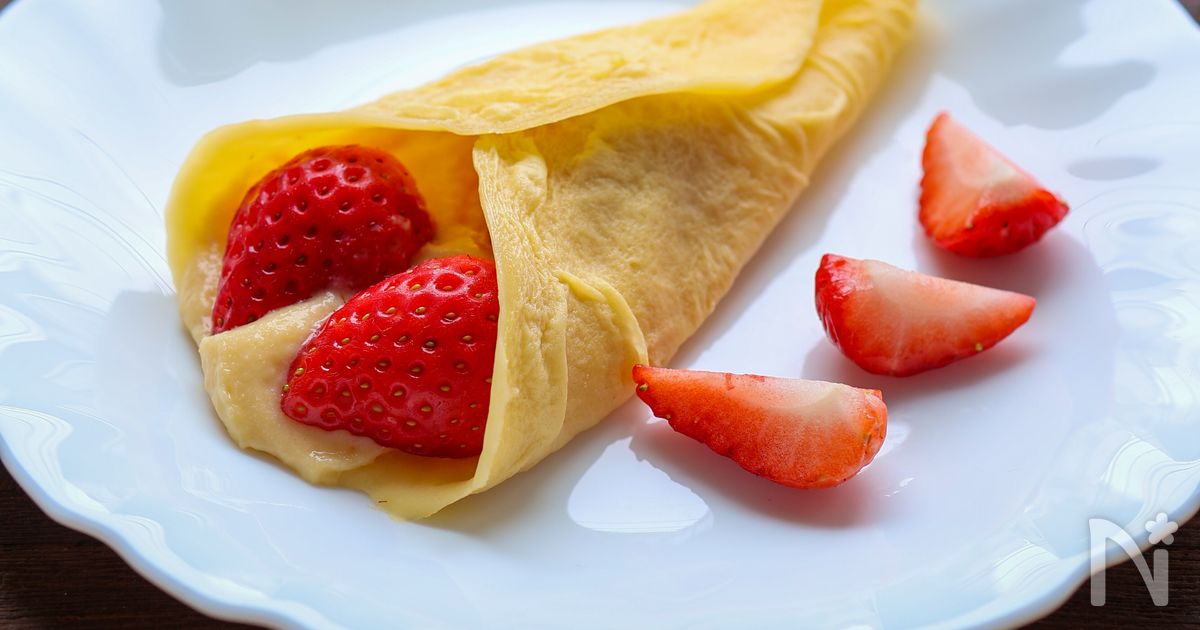レンジ簡単♪フライパン不要のもちもち米粉クレープ