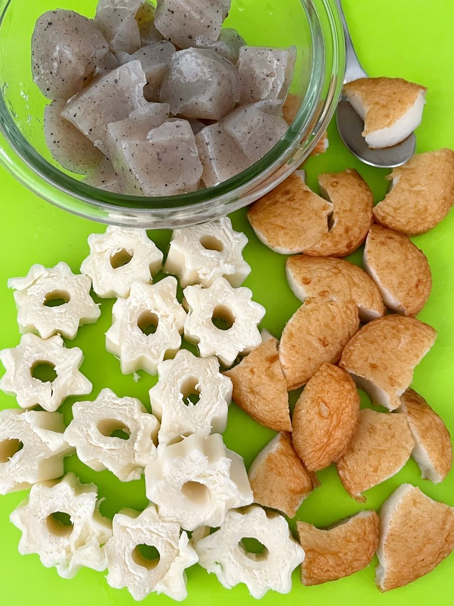 蒟蒻とさつま揚げとちくわぶの柚子胡椒煮］包丁いらずのおかず