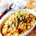 炊飯器にお任せ！ごぼうとチキンのカレーピラフ