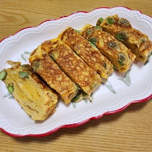 ナムディの作ってみた!投稿(お弁当やおつまみに！枝豆とチーズの卵焼き＊)