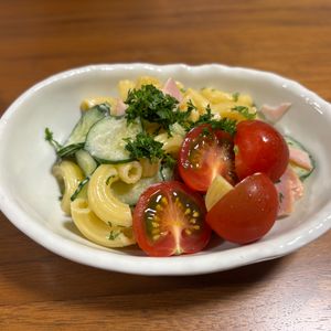 こむぎの作ってみた!投稿(抱えて食べたい♪【マヨポンマカロニサラダ】)