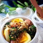 粉末カップスープで＊ゆで卵とブロッコリーの簡単グラタン