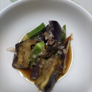KUMIKOの作ってみた!投稿(レンジで簡単♪『なすとおくらの煮びたし』簡単副菜)