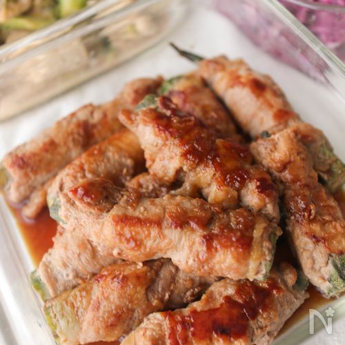 【作り置きして大正解！】オクラの甘辛だれ肉巻き