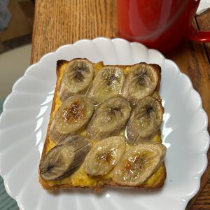 ゆくゆくの作ってみた!投稿(いつもの食パンに飽きたら…！焼きバナナプリントースト)