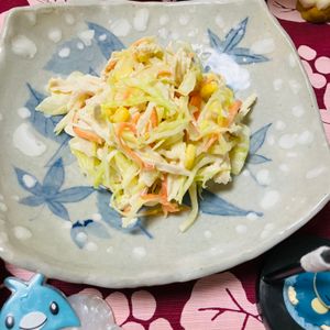 なるみんの作ってみた!投稿(ボリュームサラダ♡鶏むねコールスロー)