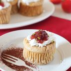 マフィン型で作る。ミニサイズのいちごチーズケーキ