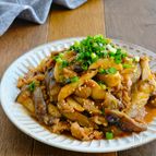 豚こまとなすとエリンギのピリ辛スタミナ味噌炒め
