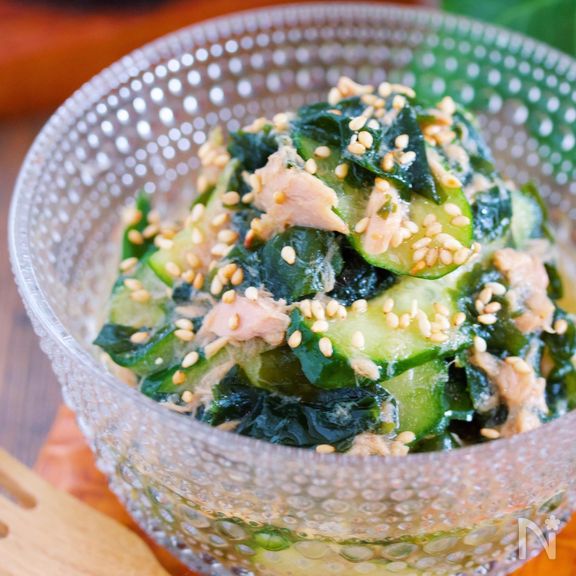 きゅうりとわかめの無限♡ツナサラダ【#作り置き #お弁当】