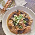 甘辛うまい♡鶏もも肉となすのチリソース煮