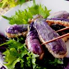 【揚げない揚げなす】肉汁吸って旨っ！とろとろなすのはさみ焼き