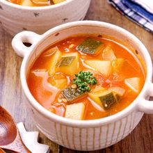 【夏野菜のミネストローネ風】旨味がギュッと♡濃厚トマト♬