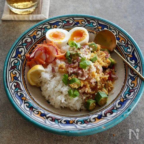 とろうま♡オクラのスパイス麹カレー
