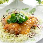 チキンソテーを柚子ジャムソースで