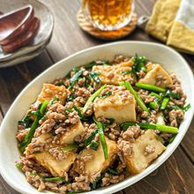 【厚揚げとニラそぼろのオイスターあん】絶品簡単・時短おかず♪
