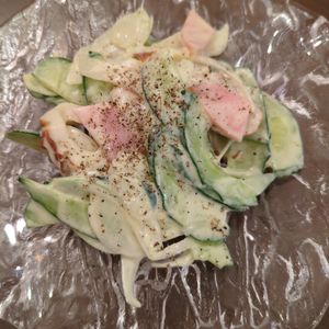 たりおの作ってみた!投稿(☆きゅうりと玉ねぎとハムのコールスロー☆)