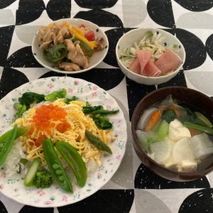 413403の作ってみた!投稿(春野菜の出汁散らし寿司。)