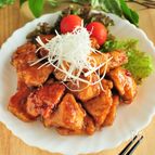 やわらか鶏むね肉のてりつや黒酢炒め
